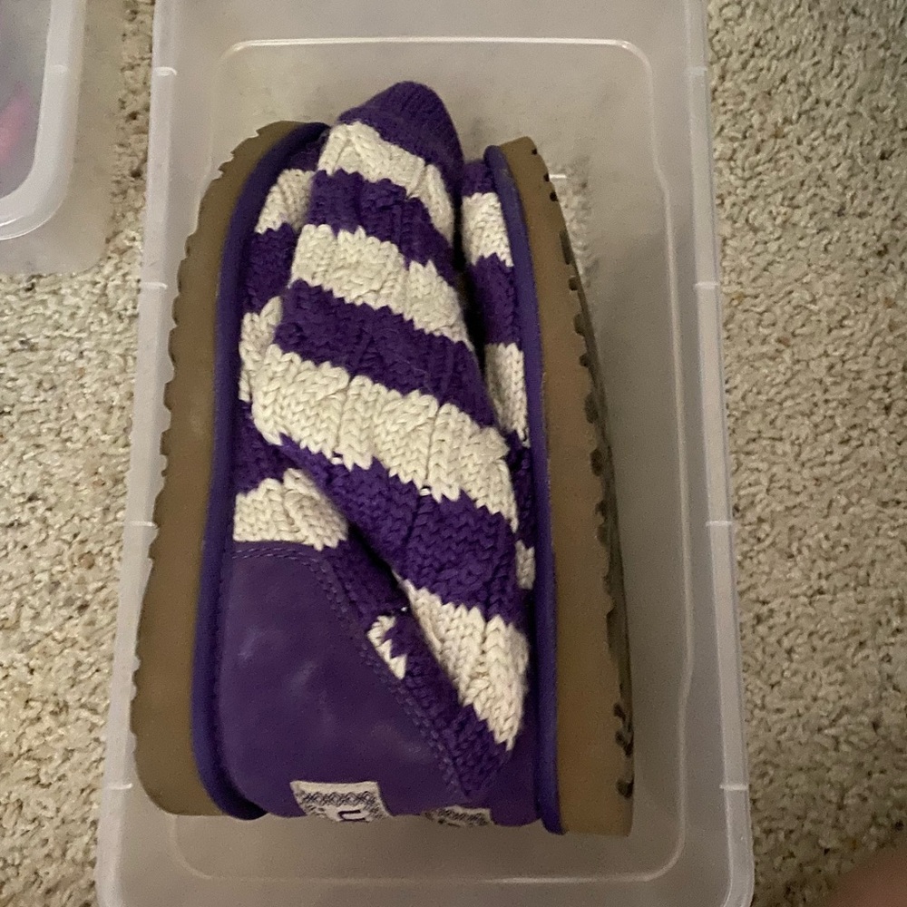 Purple & Cream Stripped UGG Boots
